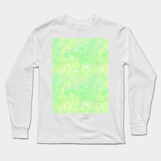 Pastel Green Silk Marble - Digital Liquid Paint Long Sleeve T-Shirt